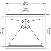 кухонная мойка TopZero Miranda Graphite (530x460-55)