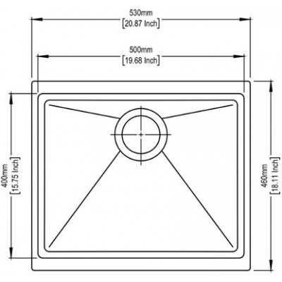 кухонная мойка TopZero Miranda Graphite (530x460-55) кухонная мойка TopZero Miranda Graphite (530x460-55)