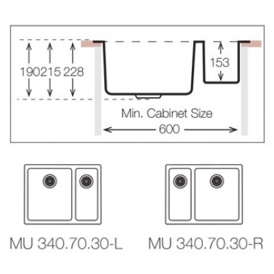 Кухонная мойка TopZero (prime) MU 340.70.30.GT10K Кухонная мойка TopZero (prime) MU 340.70.30.GT10K