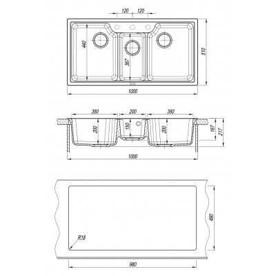 Кухонная мойка Флорентина ЮЛИЯ черный Кухонная мойка Флорентина ЮЛИЯ черный