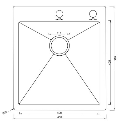 Мойка ARONA ARS 450*505 SATIN Мойка ARONA ARS 450*505 SATIN