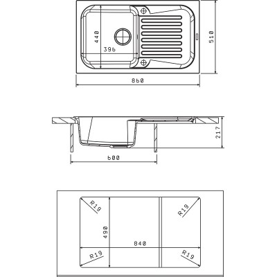 Кухонная мойка Флорентина АРОНА 860 антрацит Кухонная мойка Флорентина АРОНА 860 антрацит