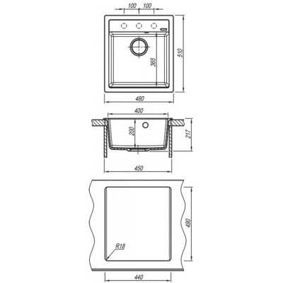 Кухонная мойка Флорентина ЛИПСИ 460 коричневый Кухонная мойка Флорентина ЛИПСИ 460 коричневый