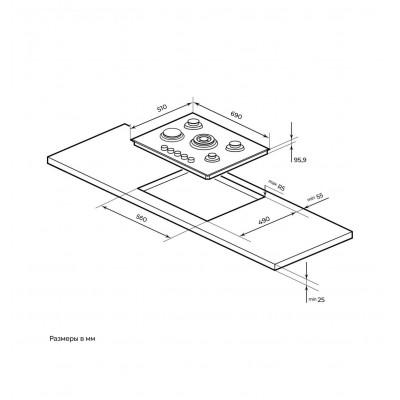 MILLEN MGH 701 BL газовая варочная поверхность MILLEN MGH 701 BL газовая варочная поверхность