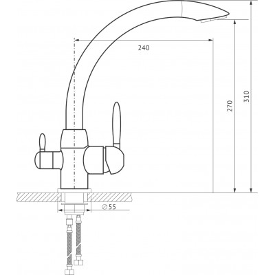 Смеситель МС-014 чёрный металлик глянец Смеситель МС-014 чёрный металлик глянец