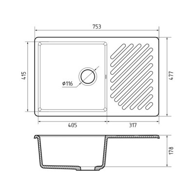 Мойка GRANFEST GF-ZL-52 темно-серый Мойка GRANFEST GF-ZL-52 темно-серый