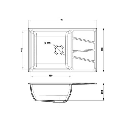 Мойка Granfest GF-V-780L песочный Мойка Granfest GF-V-780L песочный