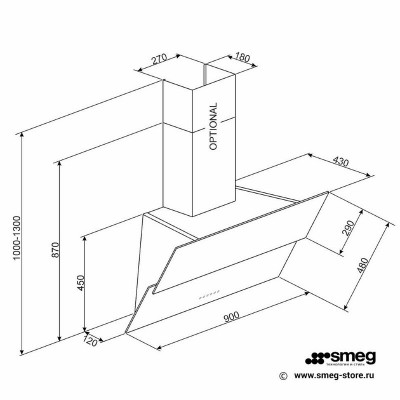 ВЫТЯЖКА SMEG KSVV90NX ВЫТЯЖКА SMEG KSVV90NX