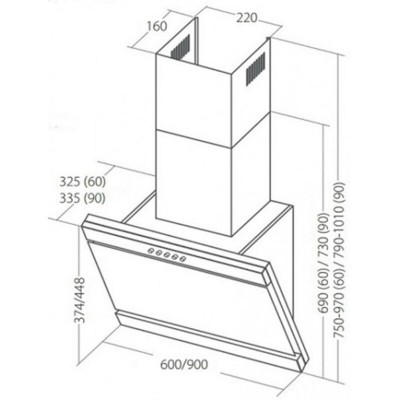 ВЫТЯЖКА AKPO WK-10 Kastos 90 см. черный ВЫТЯЖКА AKPO WK-10 Kastos 90 см. черный