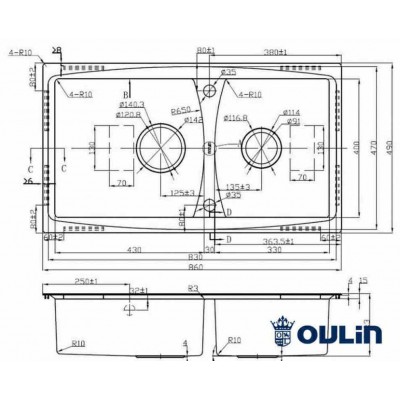 OULIN OL-S8203 860х490мм OULIN OL-S8203 860х490мм