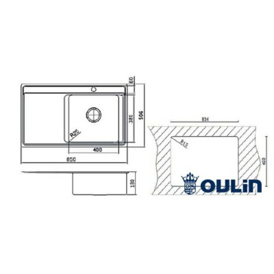OULIN OL-S6101 Правая 850х506мм OULIN OL-S6101 Правая 850х506мм