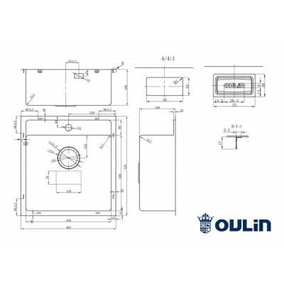 МОЙКА OULIN OL-FUR114 500х525мм МОЙКА OULIN OL-FUR114 500х525мм
