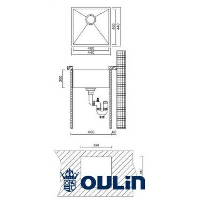 МОЙКА OULIN OL-F101 N 440х440мм МОЙКА OULIN OL-F101 N 440х440мм