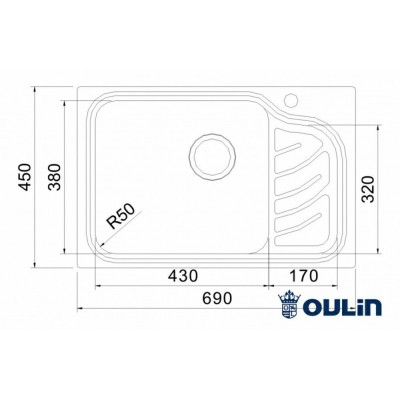 МОЙКА OULIN OL-327 690х450мм правая МОЙКА OULIN OL-327 690х450мм правая