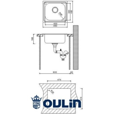 МОЙКА OULIN OL-203 490х430мм МОЙКА OULIN OL-203 490х430мм