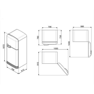 Холодильник SMEG FAB50RCRB Холодильник SMEG FAB50RCRB