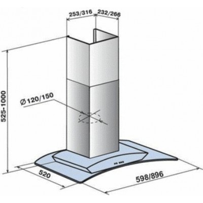 ВЫТЯЖКА ЭЛИКОР Аметист 60 черный/тонир.гал ВЫТЯЖКА ЭЛИКОР Аметист 60 черный/тонир.гал
