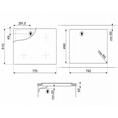 Электрическая варочная панель стеклокерамика SMEG SE385EMTB Электрическая варочная панель стеклокерамика SMEG SE385EMTB