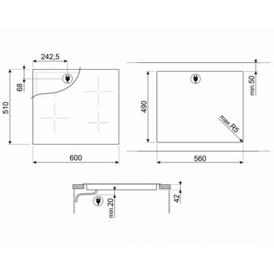 Электрическая варочная панель стеклокерамика SMEG SE364ETD Электрическая варочная панель стеклокерамика SMEG SE364ETD