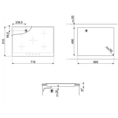 Электрическая варочная панель стеклокерамика SMEG P875AO Электрическая варочная панель стеклокерамика SMEG P875AO