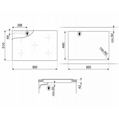 Электрическая варочная панель стеклокерамика SMEG SE395ETB Электрическая варочная панель стеклокерамика SMEG SE395ETB