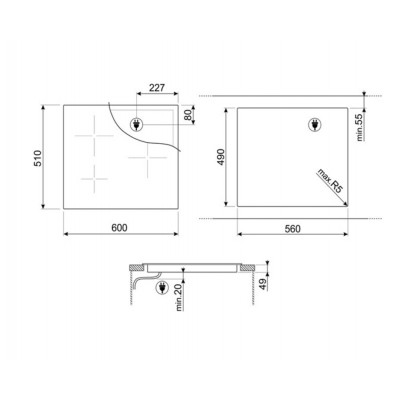 Варочная поверхность индукционная SMEG SI2M7643D Варочная поверхность индукционная SMEG SI2M7643D