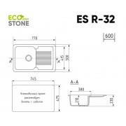 Кухонная мойка Ecology Stone R-32-328 бежевый 770x495мм