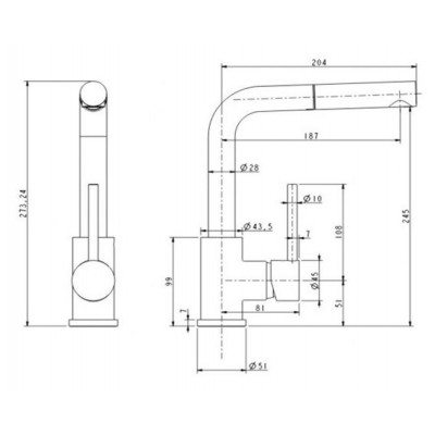 Смеситель PAULMARK Ka214311-401 антрацит (с выдв. изливом) Смеситель PAULMARK Ka214311-401 антрацит (с выдв. изливом)