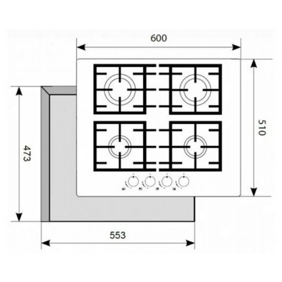 Варочная поверхность газовая AKPO PGA 604 BGC WH Варочная поверхность газовая AKPO PGA 604 BGC WH