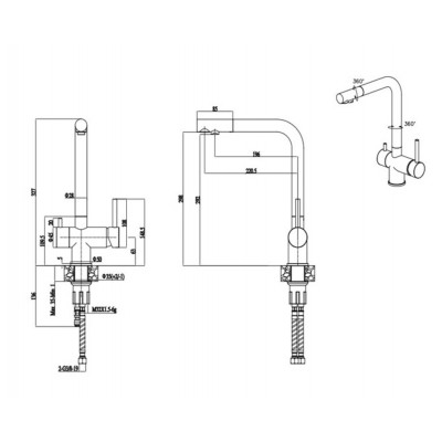 Смеситель PAULMARK Skalen Sk213020-SS нерж. (с подкл. фильтра) Смеситель PAULMARK Skalen Sk213020-SS нерж. (с подкл. фильтра)