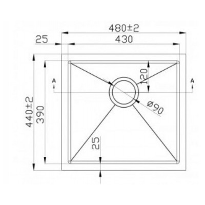 Мойка Paulmark WESER PM804844-BS брашир. нерж. 480х440 мм Мойка Paulmark WESER PM804844-BS брашир. нерж. 480х440 мм