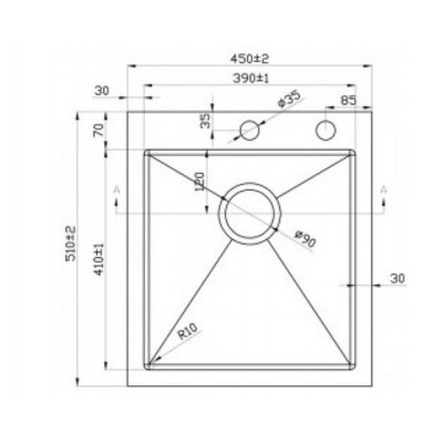 Мойка Paulmark NECKAR PM804551-GM воронёная сталь 450х510 мм Мойка Paulmark NECKAR PM804551-GM воронёная сталь 450х510 мм