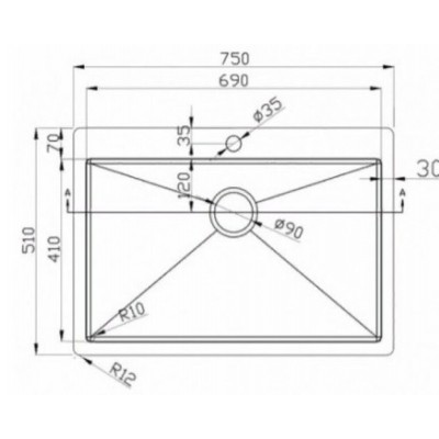 Мойка Paulmark SAAR PM807551-BS брашир. нерж. 750х510 мм Мойка Paulmark SAAR PM807551-BS брашир. нерж. 750х510 мм