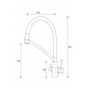 Смеситель Sigen Si213111-308 черный (с подкл. фильтра)