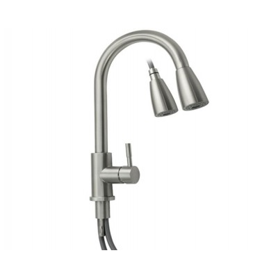 Смеситель 9126 С-образный вытяжной излив, из нерж. стали 304 Смеситель 9126 С-образный вытяжной излив, из нерж. стали 304