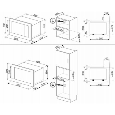 Микроволновая печь встраиваемая SMEG FMI120N2 Микроволновая печь встраиваемая SMEG FMI120N2