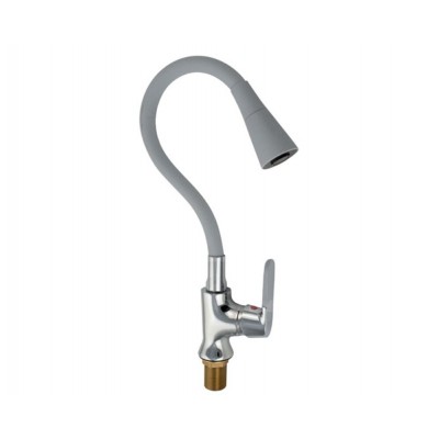 Смеситель МАК 4108, боковой, с гибким изливом СЕРОГО цвета, хром Смеситель МАК 4108, боковой, с гибким изливом СЕРОГО цвета, хром