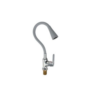 Смеситель МАК 4108, боковой, с гибким изливом СЕРОГО цвета, хром Смеситель МАК 4108, боковой, с гибким изливом СЕРОГО цвета, хром