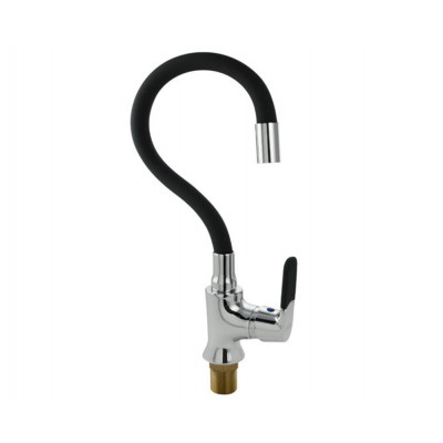 Смеситель МАК 4106, боковой, с гибким изливом ЧЁРНОГО цвета, хром Смеситель МАК 4106, боковой, с гибким изливом ЧЁРНОГО цвета, хром