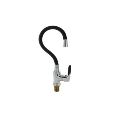 Смеситель МАК 4106, боковой, с гибким изливом ЧЁРНОГО цвета, хром Смеситель МАК 4106, боковой, с гибким изливом ЧЁРНОГО цвета, хром