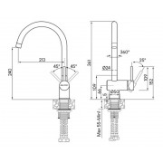 Смеситель PAULMARK Bend Be212066-SS нержавеющая сталь