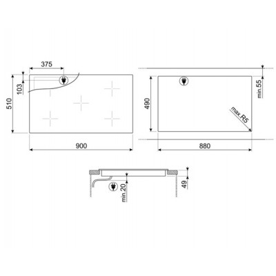 Варочная поверхность инд. SMEG SI2M7953DW Варочная поверхность инд. SMEG SI2M7953DW
