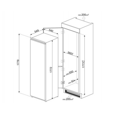 Морозильник встраиваемый SMEG S8F174NE Морозильник встраиваемый SMEG S8F174NE