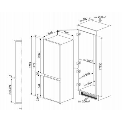 Холодильник встраиваемый SMEG C81721F акция Холодильник встраиваемый SMEG C81721F акция