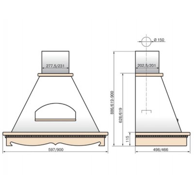 Вытяжка Эликор Бельведер 90 бежевый/бук крем+патина зол. 90П-650-П3Д Вытяжка Эликор Бельведер 90 бежевый/бук крем+патина зол. 90П-650-П3Д
