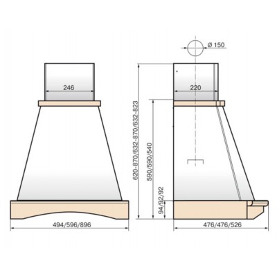 Вытяжка Эликор Ротонда 90 бежевый/дуб бел патина зол 90П-650-ПЗД Вытяжка Эликор Ротонда 90 бежевый/дуб бел патина зол 90П-650-ПЗД