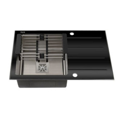 Кухонная мойка FRANK PROFI 780x50 см ЧЁРНОЕ СТЕКЛО + нерж. Кухонная мойка FRANK PROFI 780x50 см ЧЁРНОЕ СТЕКЛО + нерж.