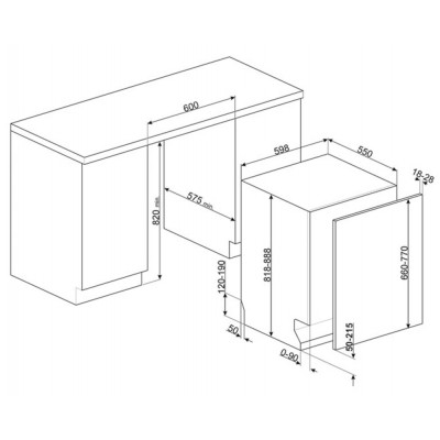 Посудомоечная машина встраиваемая SMEG STL333CL Посудомоечная машина встраиваемая SMEG STL333CL