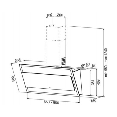 Встраиваемая вытяжка BEST OFFSET 800 мм черная 1000м3/ч Встраиваемая вытяжка BEST OFFSET 800 мм черная 1000м3/ч