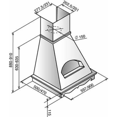Вытяжка Эликор Бельведер 90 бежевый/дуб бел патина 90П-650-П3Г Вытяжка Эликор Бельведер 90 бежевый/дуб бел патина 90П-650-П3Г